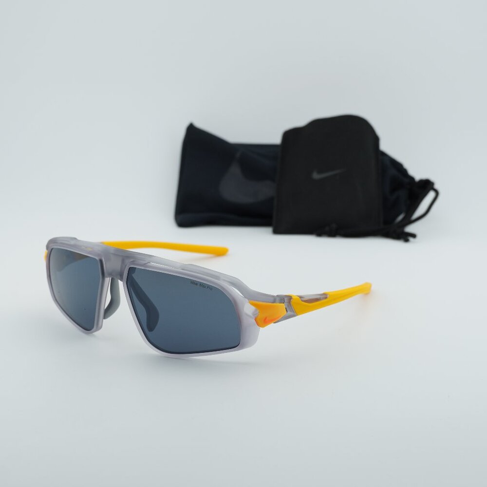 NIKE FLYFREE FV2387 012 Geometric Sunglasses - Grey/Orange/Grey